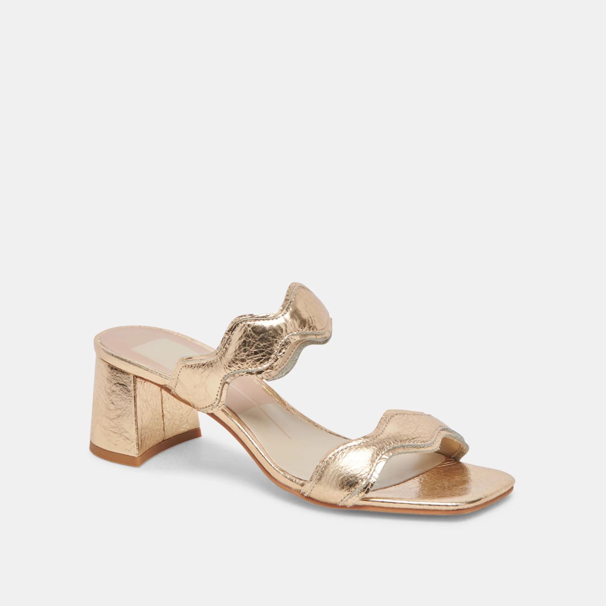 DOLCE VITA ILVA HEELS IN GOLD DISTRESSED LEATHER