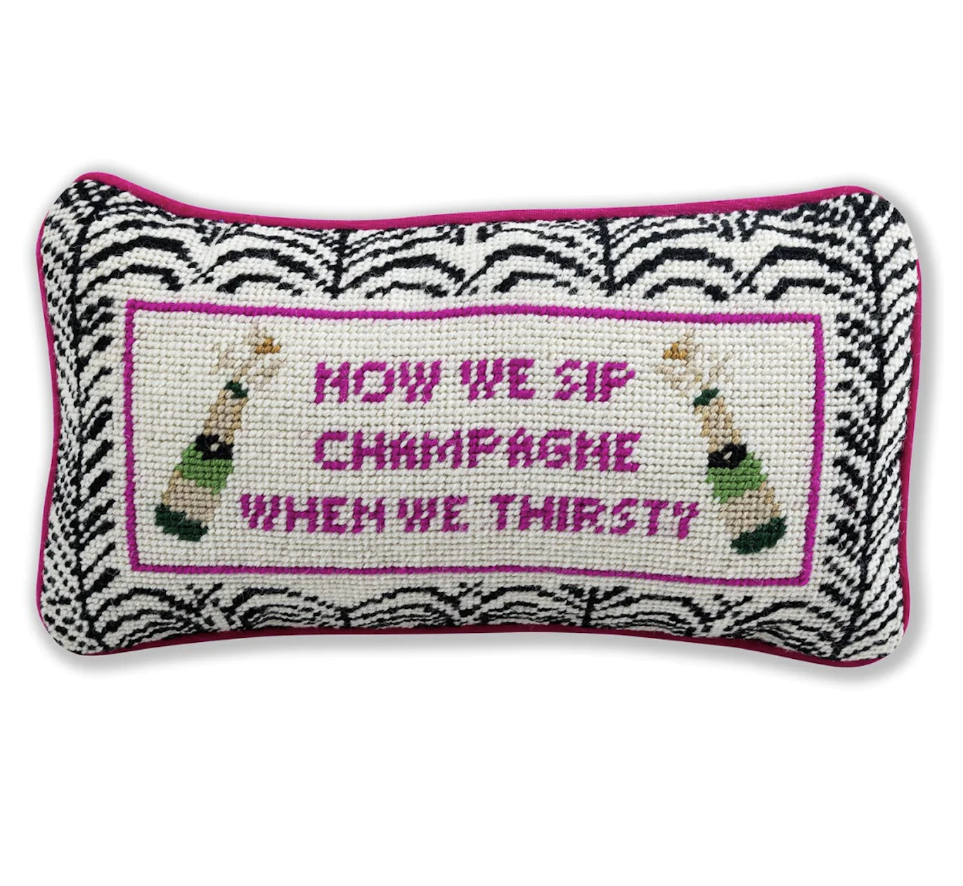 CHAMPAGNE NEEDLEPOINT PILLOW