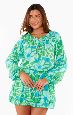 SHOW ME YOUR MUMU MARGO TUNIC IN ABSTRACT POPPY MULTI