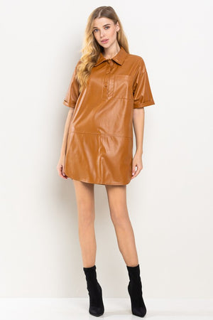 HAYES SHIRT DRESS IN CAMEL