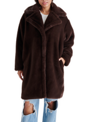 STEVE MADDEN EMERY COAT IN DARK BROWN