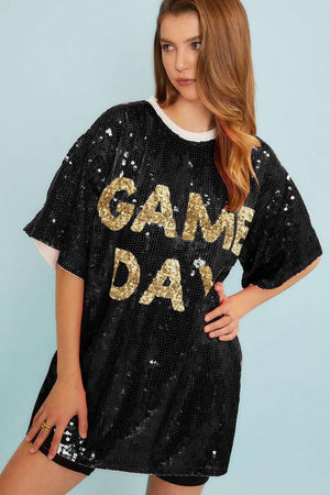 GAME DAY TUNIC TOP IN BLACK