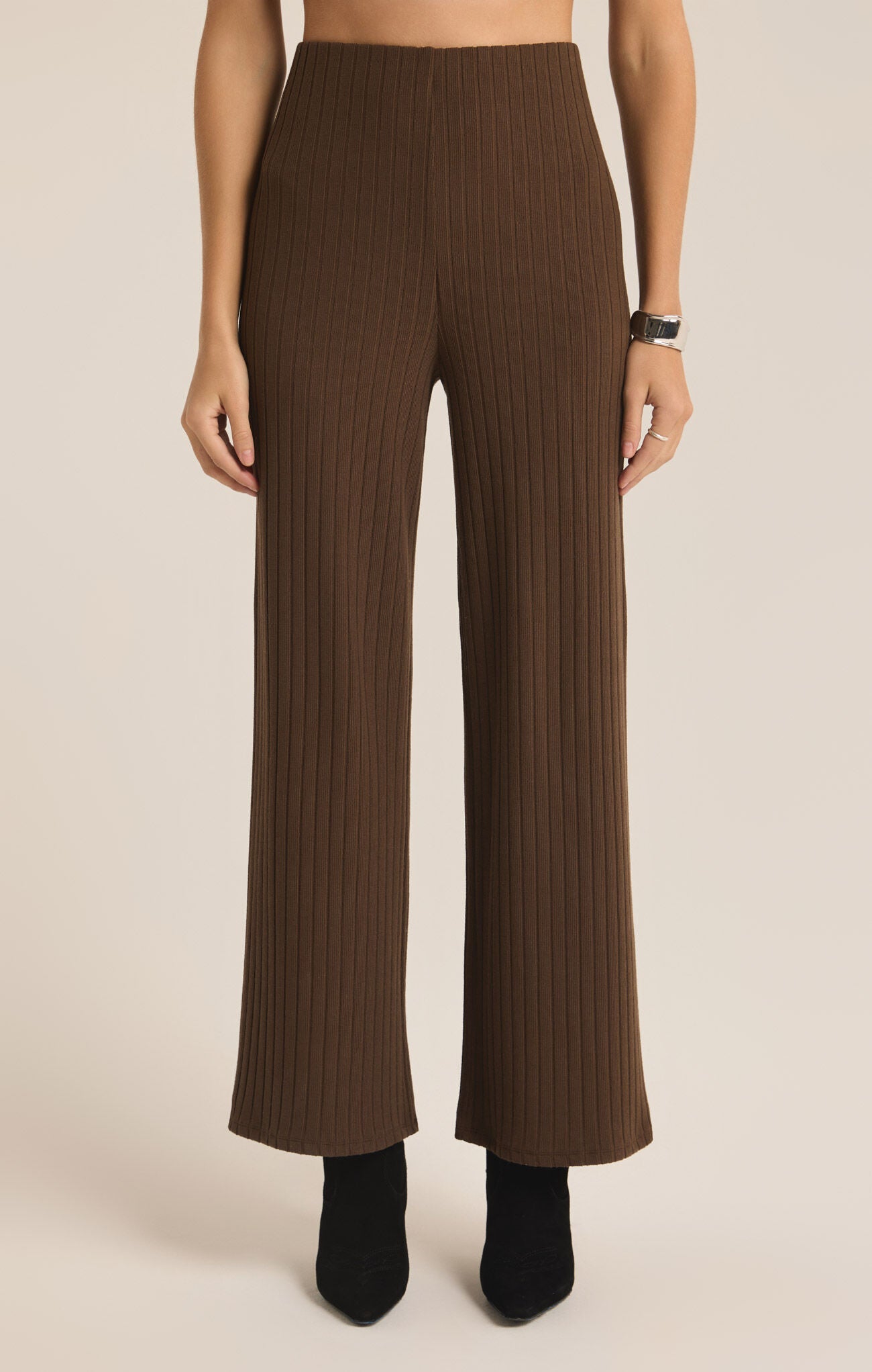 Z SUPPLY MONTE RIB PANT IN DARK CHOCOLATE