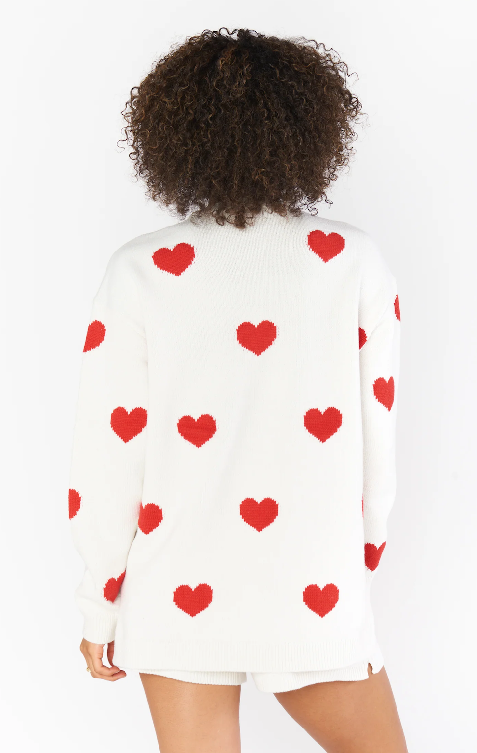 SHOW ME YOUR MUMU GO TO SWEATER IN TOSSED HEART KNIT