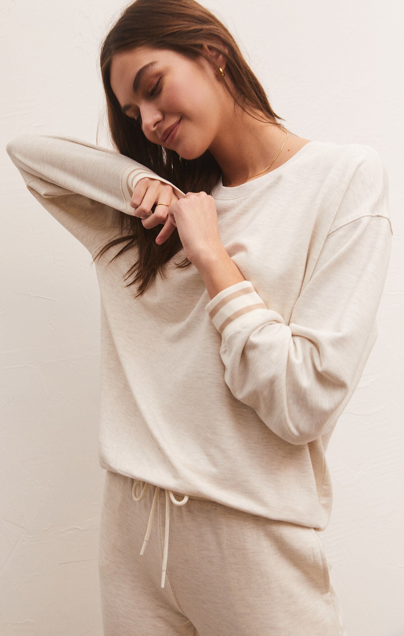 Z SUPPLY EXTRA COZY MODAL SWEATSHIRT IN LIGHT OATMEAL