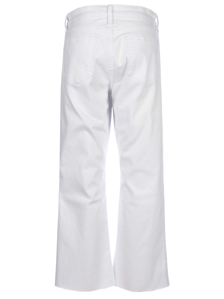 KUT FROM THE KLOTH KELSEY HIGH RISE ANKLE FLARE JEANS IN OPTIC WHITE