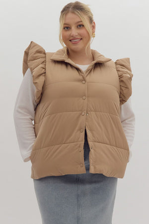 KAISER PUFFER VEST IN LIGHT TAUPE