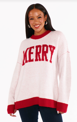 SHOW ME YOUR MUMU CLASSIC CREWNECK SWEATER IN MERRY