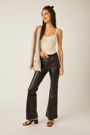 FREE PEOPLE UPTOWN HIGH RISE PANT IN BLACK