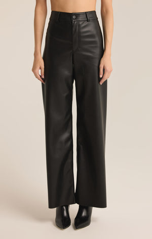 Z SUPPLY RILYNN FAUX LEATHER PANT IN BLACK