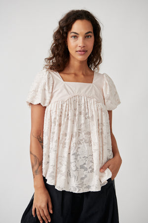 FREE PEOPLE SUNRISE TO SUNSET TOP IN CHAMPAGNE DREAM