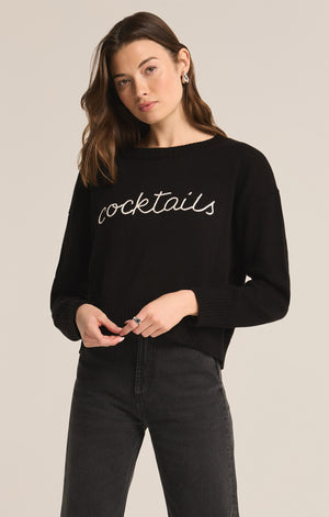 Z SUPPLY COCKTAILS SWEATER IN BLACK