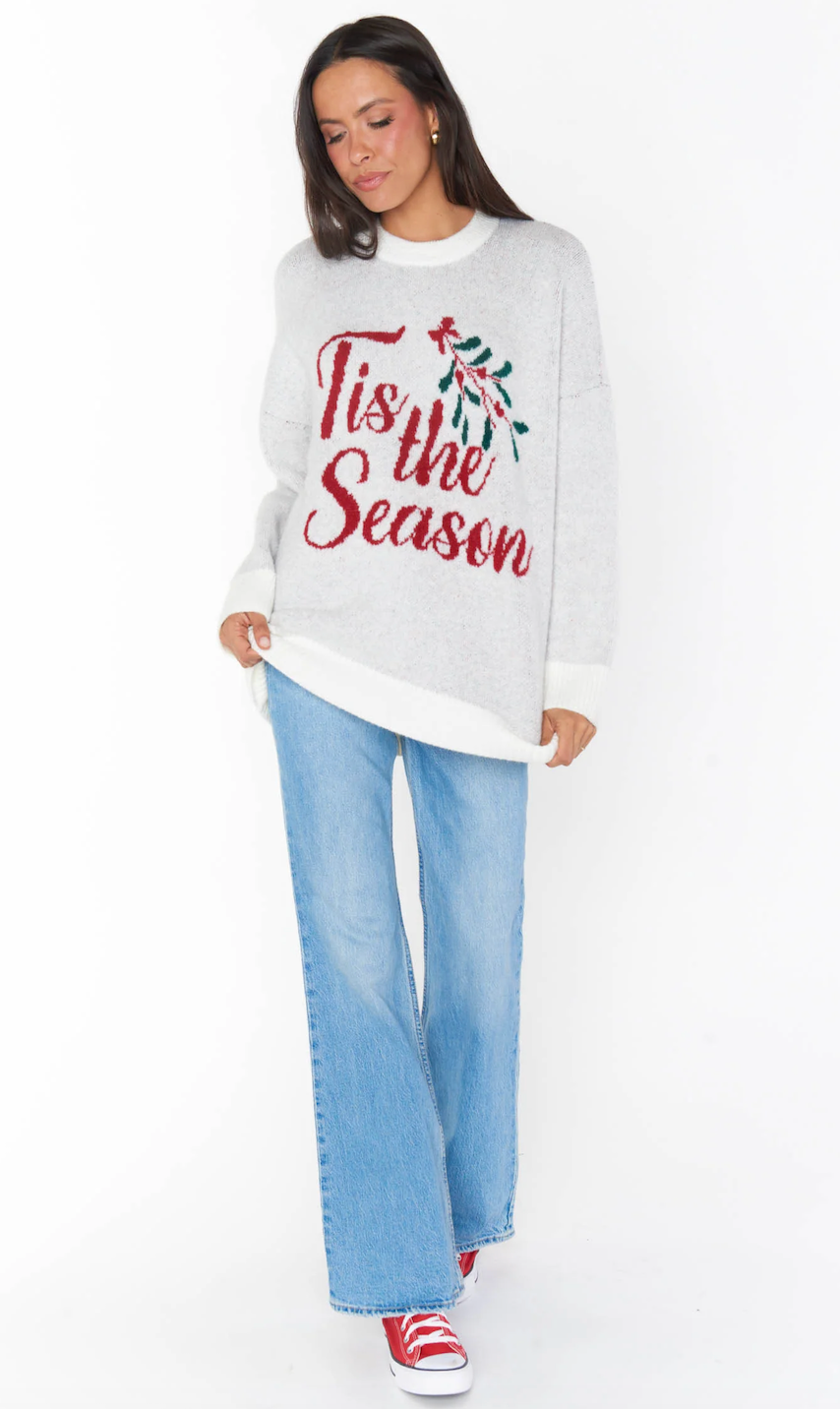 SHOW ME YOUR MUMU CLASSIC CREWNECK SWEATER IN SEASON GRAPHIC KNIT