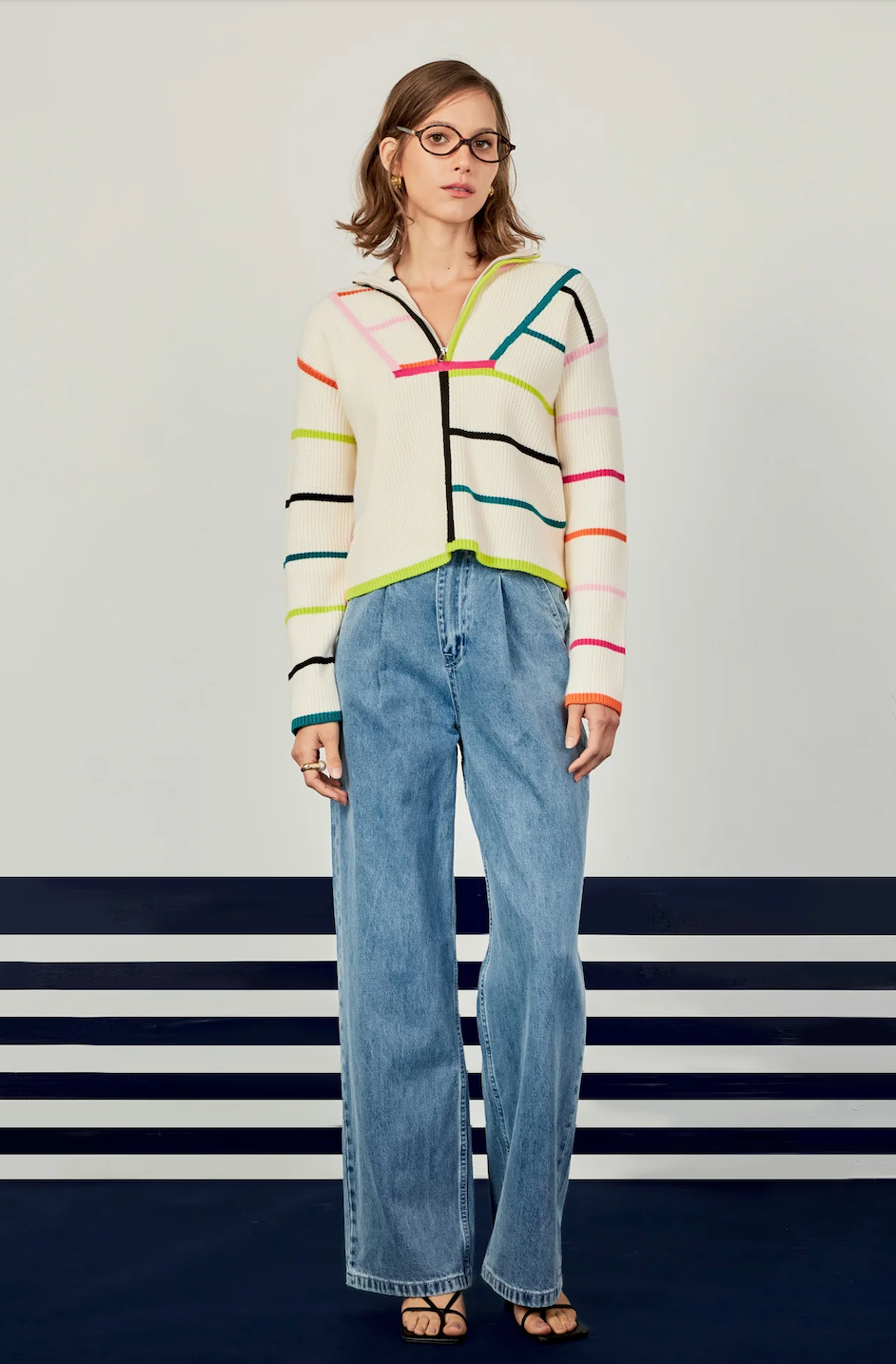 ENGLISH FACTORY STRIPE SWEATER