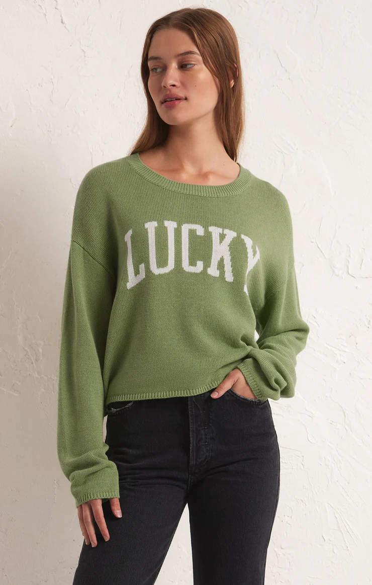 Z SUPPLY COOPER LUCKY SWEATER IN MATCHA