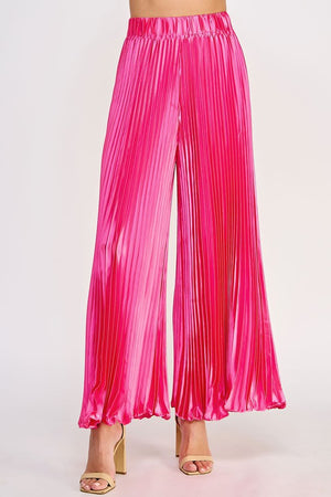 LEIGH PLEATED PANTS IN HOT PINK