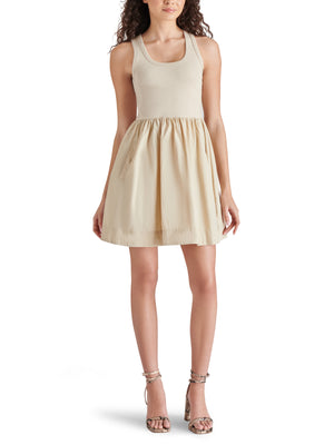 STEVE MADDEN TOTTENHAM DRESS IN SANDY BEIGE