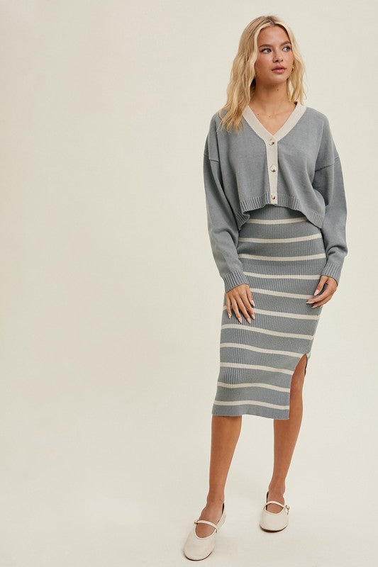 GLENN SWEATER DRESS & CARDIGAN SET