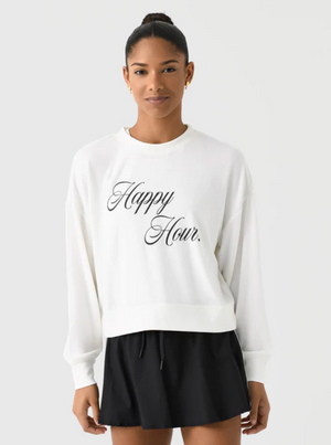 Z SUPPLY HAPPY HOUR SWEATSHIRT IN VANILLA ICE