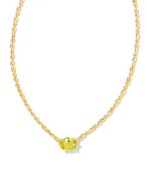 KENDRA SCOTT CAILIN GOLD PENDANT NECKLACE IN PERIDOT CRYSTAL