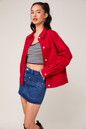 MADISON BOXY JACKET IN RED