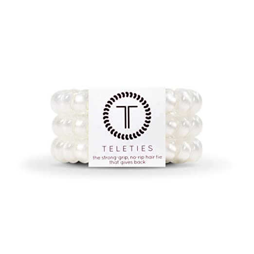  TELETIES - LARGE You can throw all your other hair ties away because these are the ultimate replacement to the traditional hair tie! It is like a hair tie and bracelet in one! Not only are they water-resistant, reduce damage to your hair, have a strong grip, and decrease creases, they also look good on your wrist! 