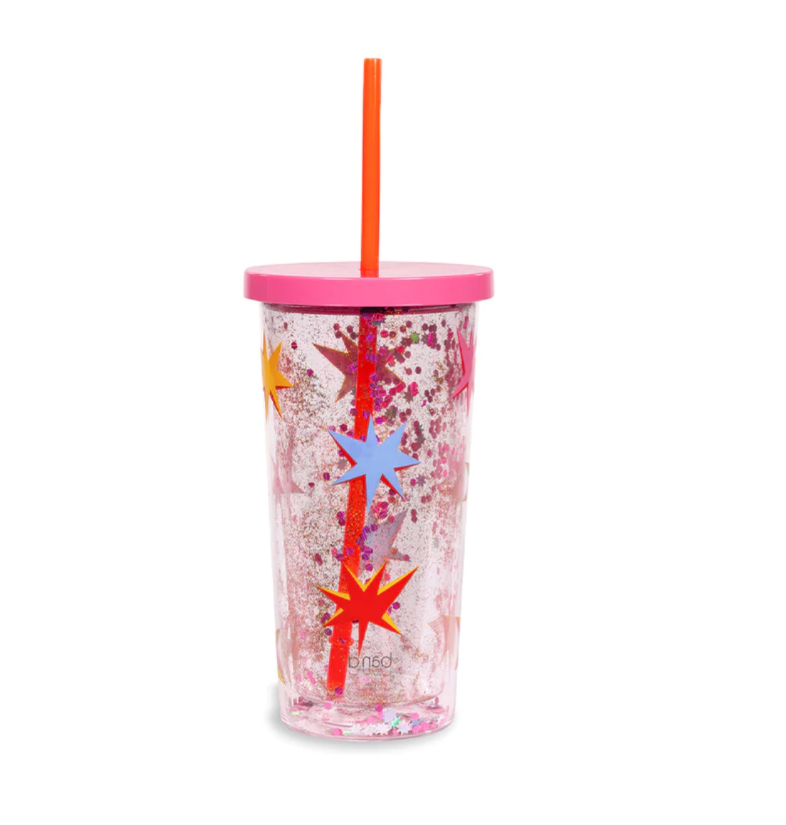 Mary Square Joyful Merry Happy Colorful 24 Ounce Acrylic Travel Tumbler with Straw