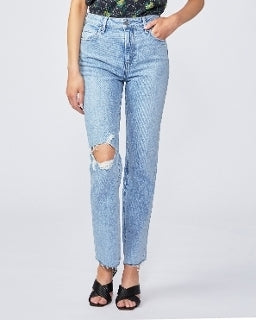 PAIGE STELLA STRAIGHT GNARLY DESTRUCTED JEANS
