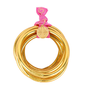 BUDHAGIRL GOLD ALL WEATHER BANGLES: PACK OF 9