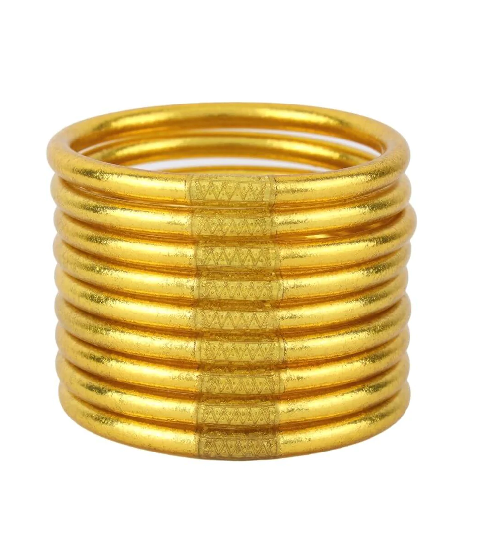 BUDHAGIRL GOLD ALL WEATHER BANGLES: PACK OF 9