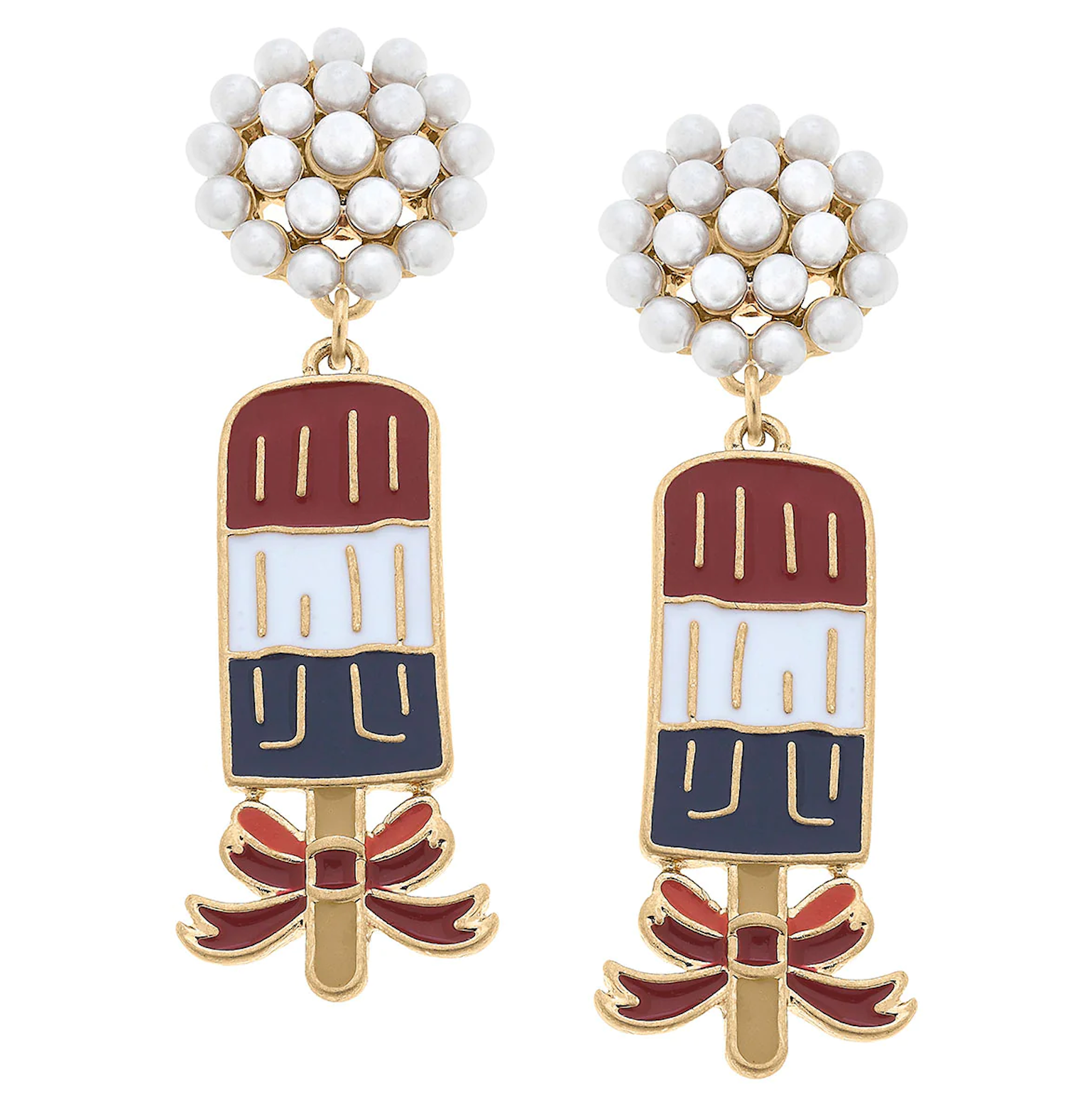 4TH OF JULY POPSICLE PEARL CLUSTER EARRINGS