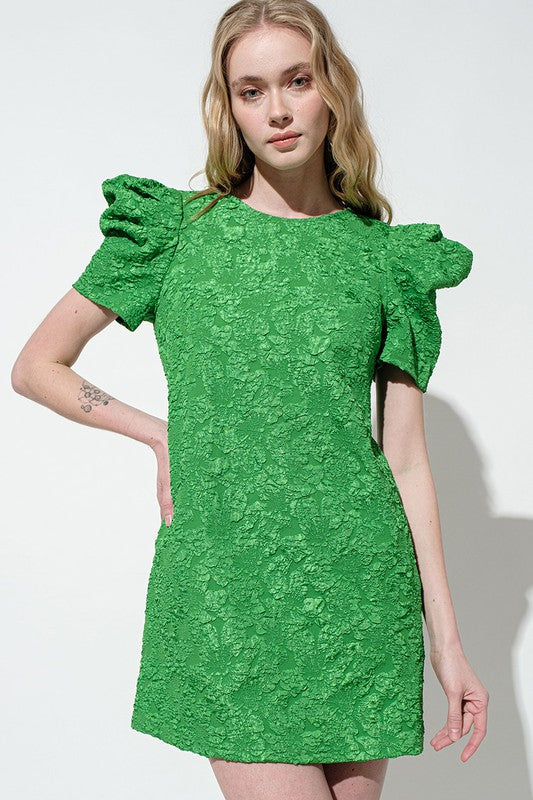 EDEN FLORAL MINI DRESS IN GREEN