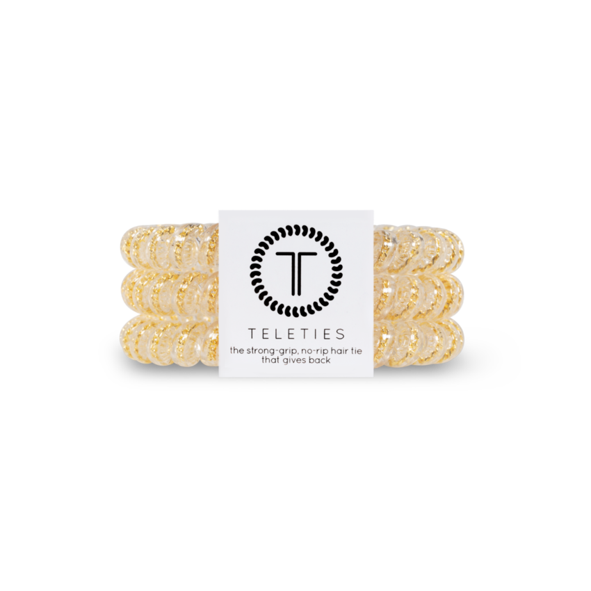 TELETIES - SMALL  - COUNTING KARATS You can throw all your other hair ties away because these are the ultimate replacement to the traditional hair tie! It is like a hair tie and bracelet in one! Not only are they water-resistant, reduce damage to your hair, have a strong grip, and decrease creases, they also look good on your wrist! 