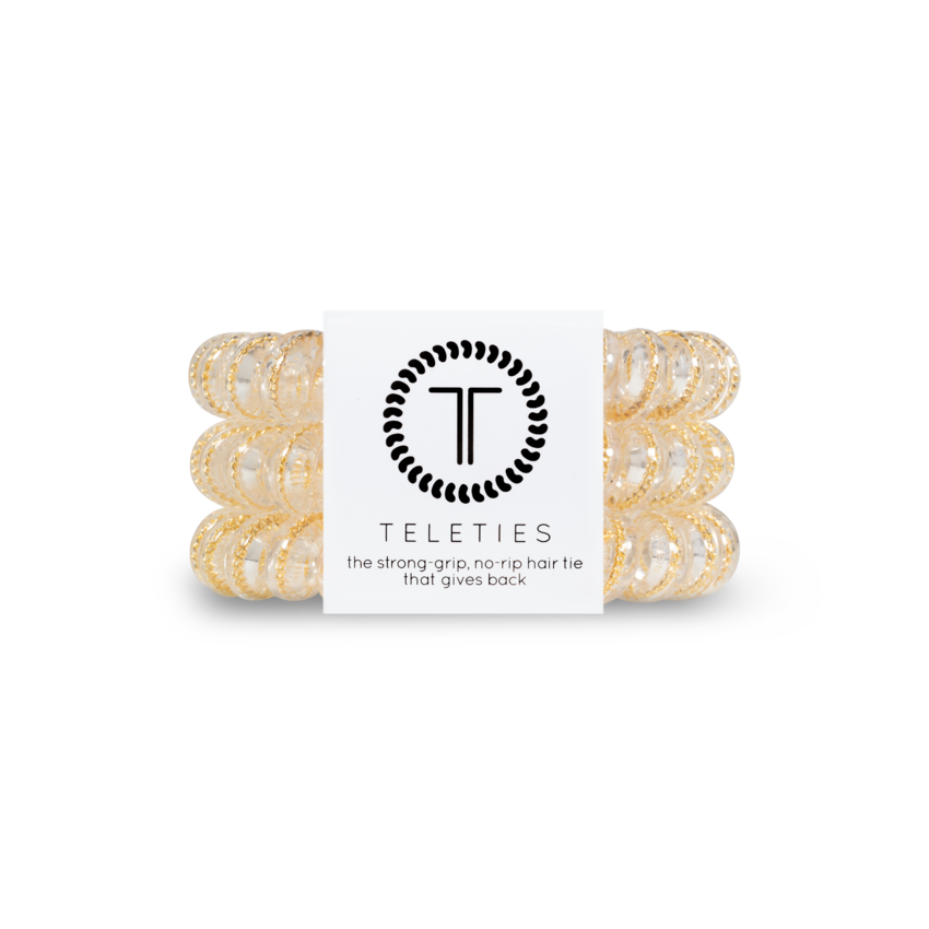  TELETIES - LARGE - COUNTING KARATS -You can throw all your other hair ties away because these are the ultimate replacement to the traditional hair tie! It is like a hair tie and bracelet in one! Not only are they water-resistant, reduce damage to your hair, have a strong grip, and decrease creases, they also look good on your wrist! 