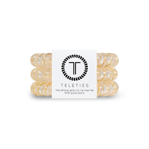  TELETIES - LARGE - COUNTING KARATS -You can throw all your other hair ties away because these are the ultimate replacement to the traditional hair tie! It is like a hair tie and bracelet in one! Not only are they water-resistant, reduce damage to your hair, have a strong grip, and decrease creases, they also look good on your wrist! 