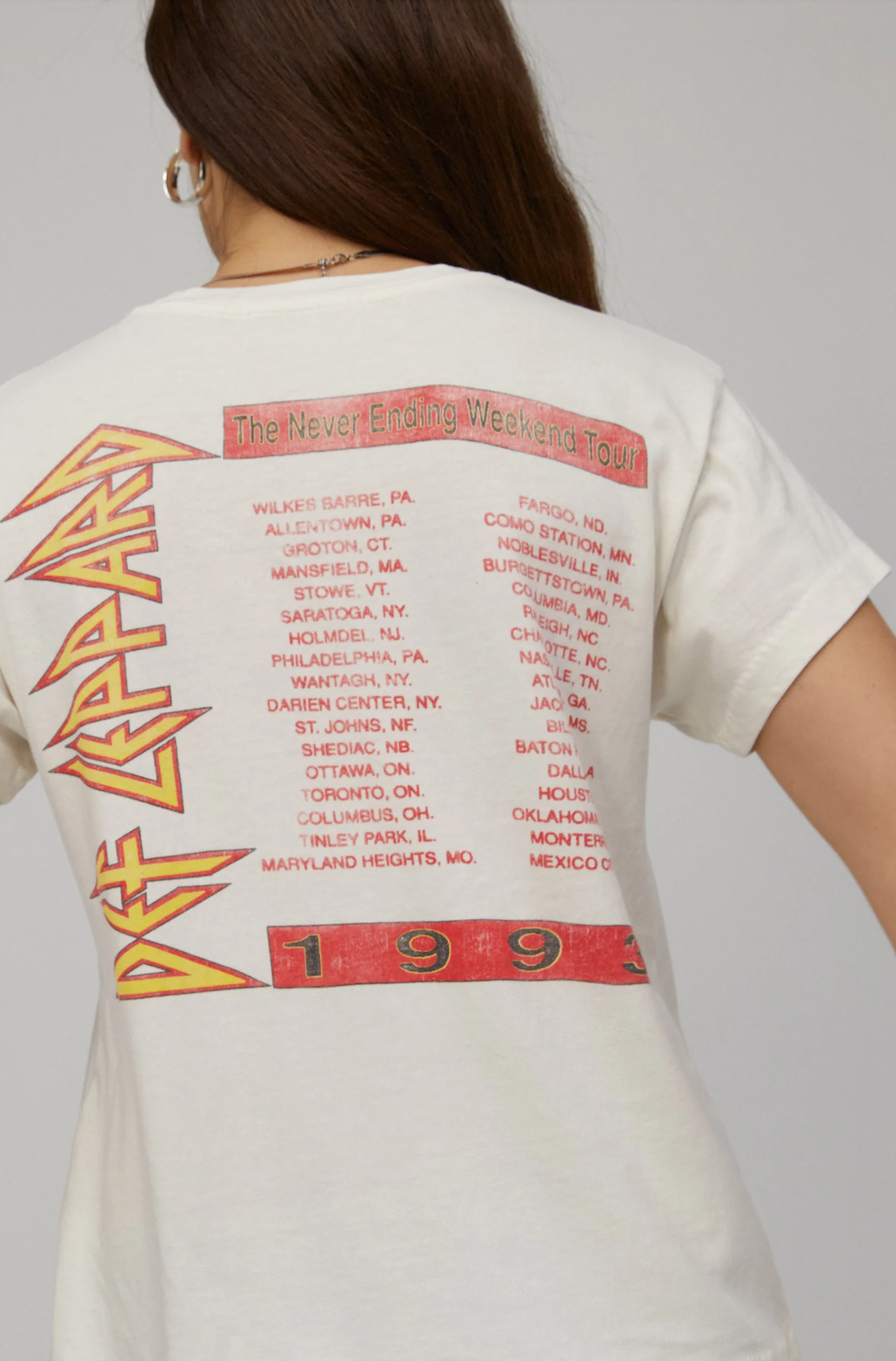 DAYDREAMER DEF LEPPARD 1993 TOUR TEE IN WHITE