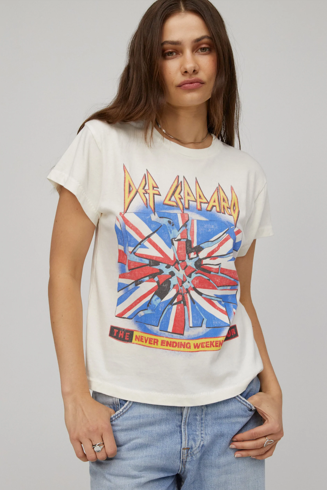 DAYDREAMER DEF LEPPARD 1993 TOUR TEE IN WHITE