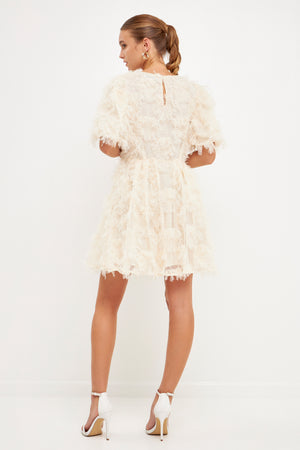 ELEODORA FEATHER DRESS IN CREAM