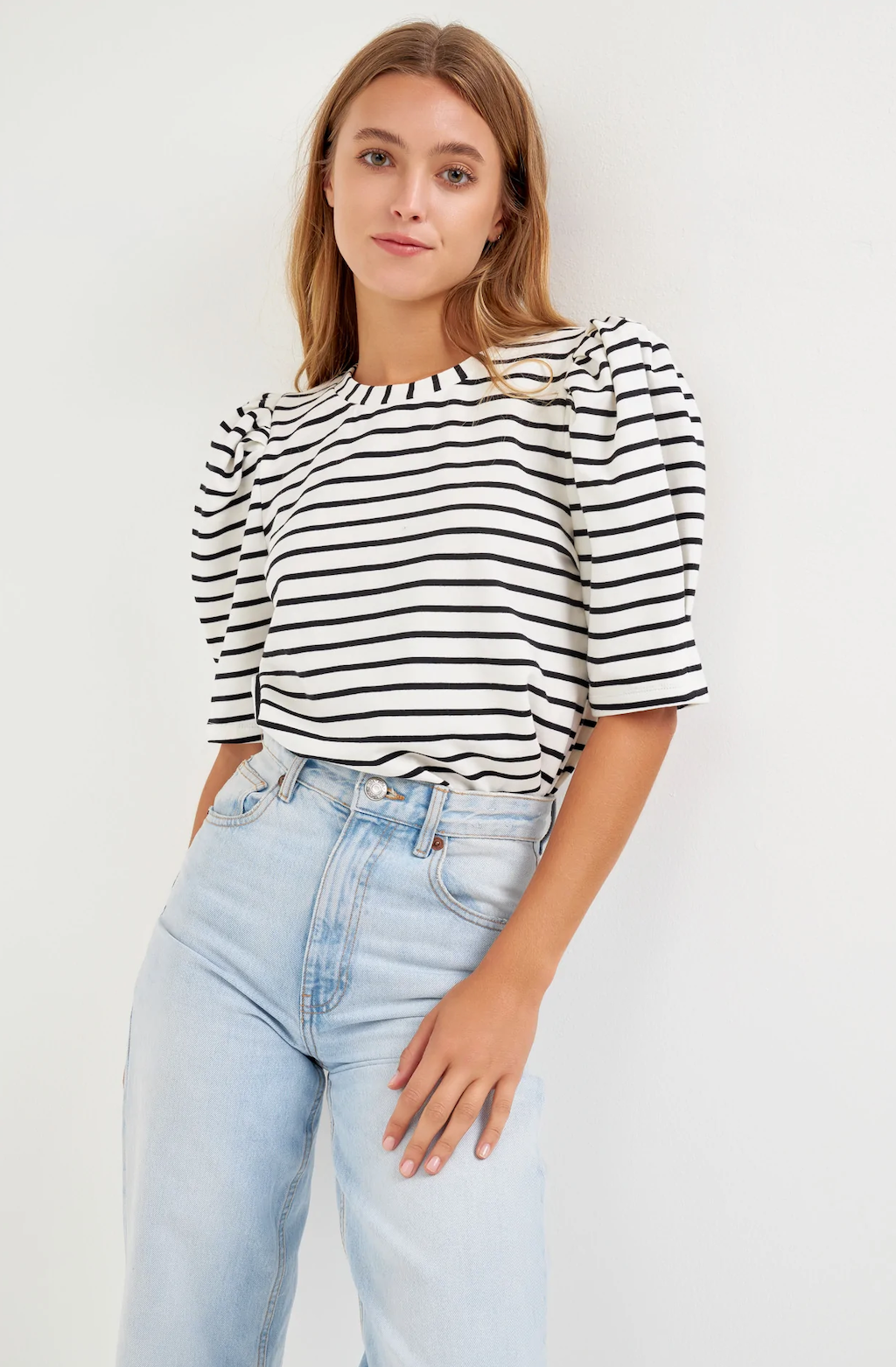 GOODWIN STRIPE TEE IN BLACK AND WHITE