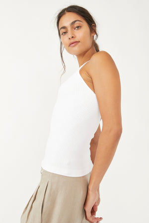 FREE PEOPLE MMKAY RIBBED TANK IN WHITE