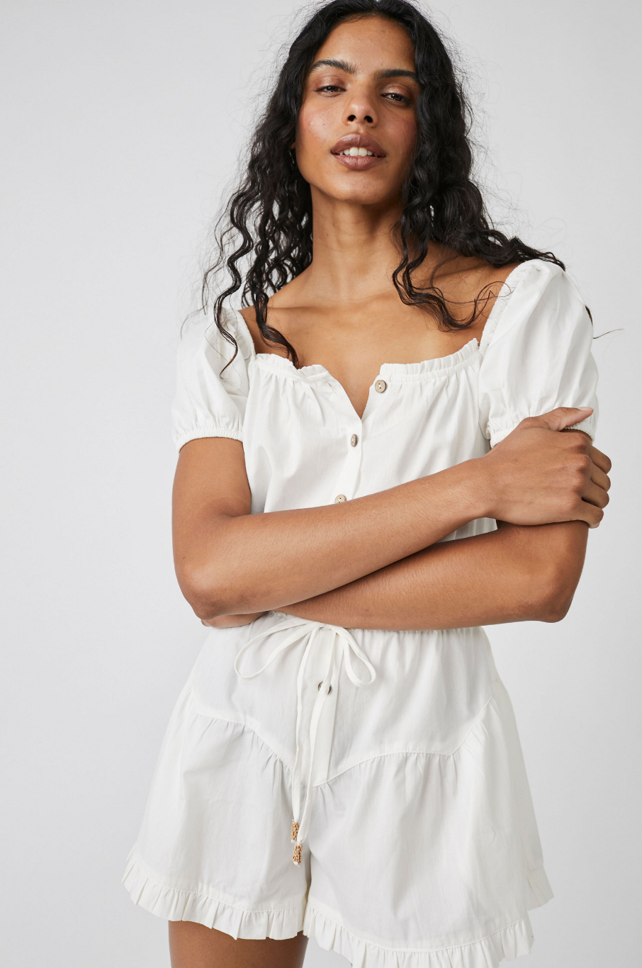 FREE PEOPLE A SIGHT FOR SORE EYES ROMPER IN IVORY