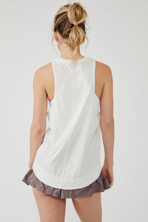 FREE PEOPLE INHALE TANK SOLID IN PAINTED WHITE