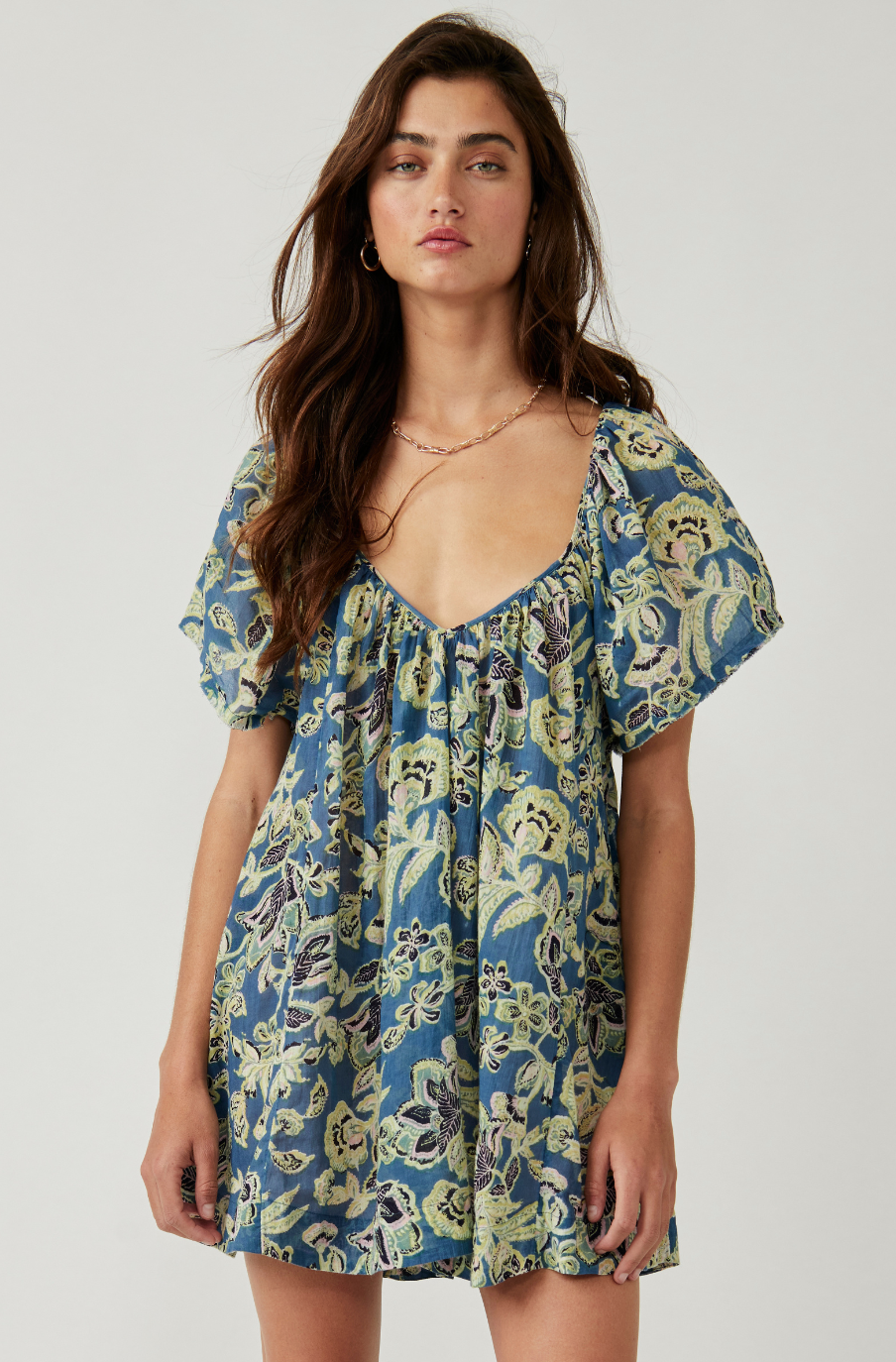 FREE PEOPLE KAUAI GETAWAY PRINTED TUNIC IN OCEAN COMBO  Indigeaux Denim Bar  Boutique