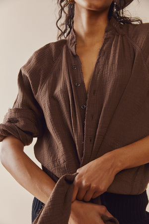 FREE PEOPLE SUMMER DAYDREAM TUNIC IN ESPRESSO MARTINI