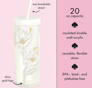 KATE SPADE ACRYLIC TUMBLER IN GROWING TULIPS