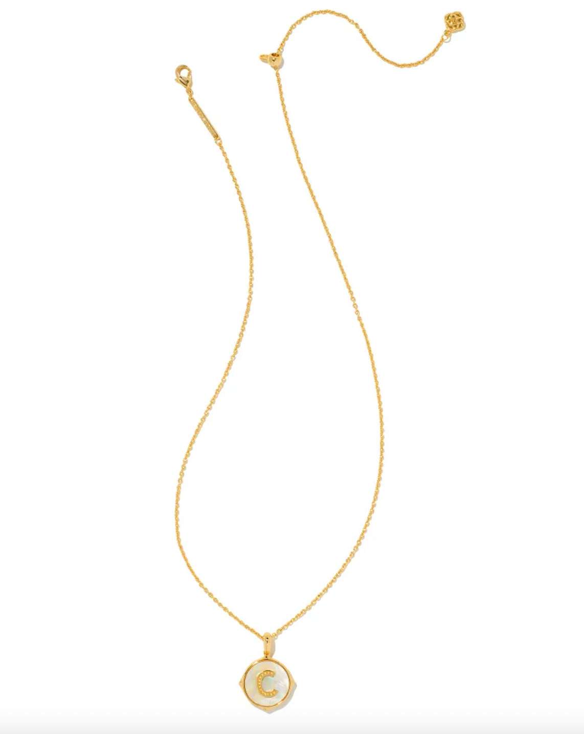 Kendra Scott Crystal Initial Gold Short Pendant Necklace | Dillard's
