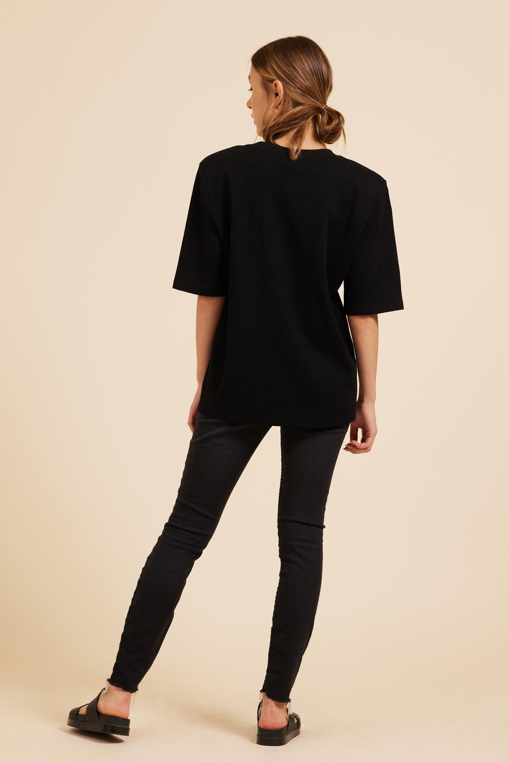 KREWE PADDED TEE IN BLACK