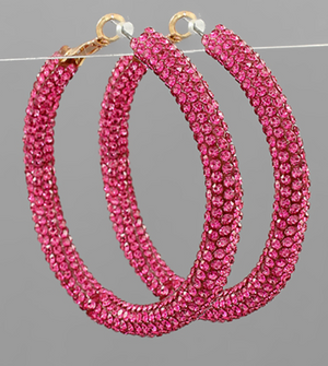 LUCY LUX CRYSTAL HOOPS:MORE COLORS