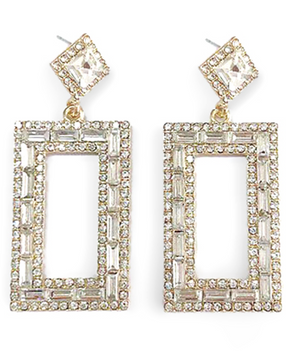 MADELINE CRYSTAL RECTANGLE EARRINGS:MORE COLORS