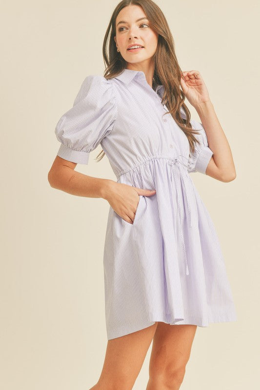PETUNIA STRIPE DRESS IN LAVENDER